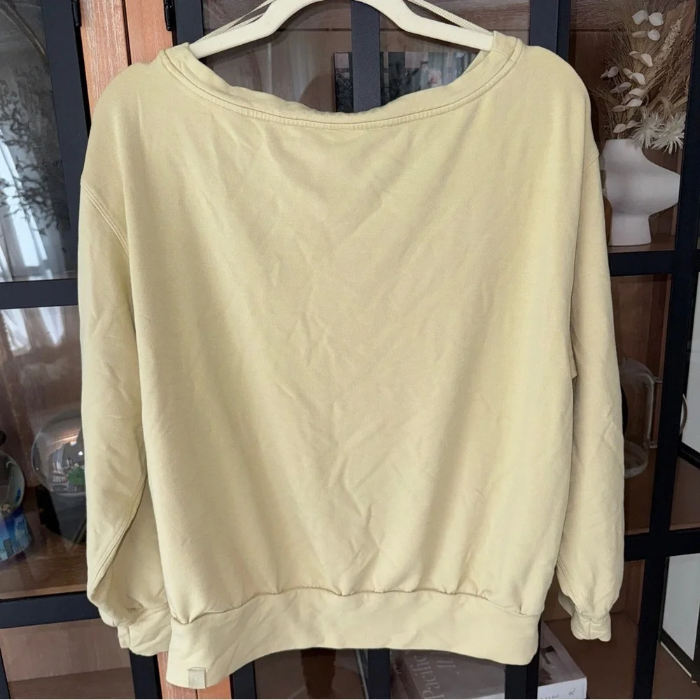 Lululemon Pleated Modal Fleece Pullover sweatshirt Dew Green boat neck